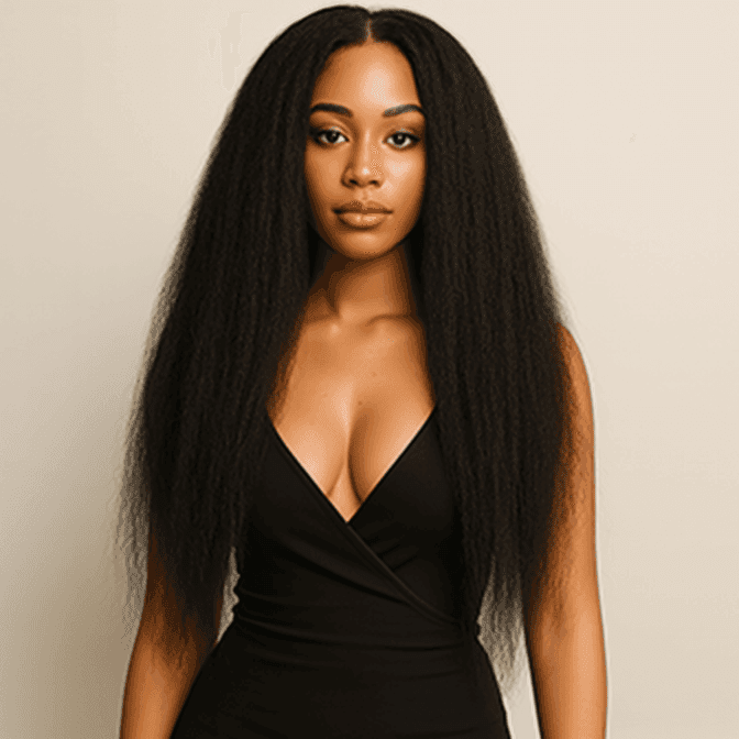 Swiss 8A Malaysian Kinky Straight Lace Frontal  Human Hair Wig