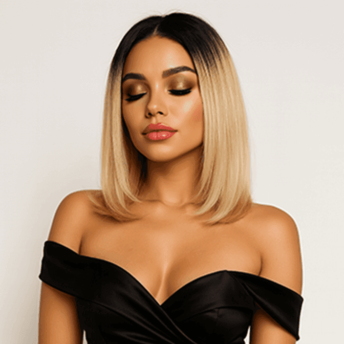 Remy Straight 13"X 6"Lace Frontal Bob Wig Color  1B/#613